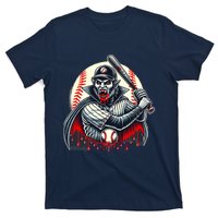 Vampire Baseball Player Funny Halloween Costume Sports Bat T-Shirt