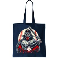 Vampire Baseball Player Funny Halloween Costume Sports Bat Tote Bag