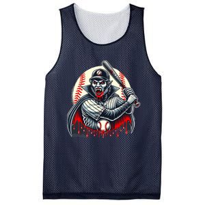 Vampire Baseball Player Funny Halloween Costume Sports Bat Mesh Reversible Basketball Jersey Tank