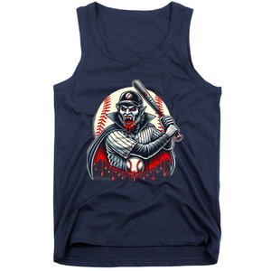 Vampire Baseball Player Funny Halloween Costume Sports Bat Tank Top