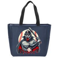 Vampire Baseball Player Funny Halloween Costume Sports Bat Zip Tote Bag