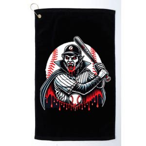 Vampire Baseball Player Funny Halloween Costume Sports Bat Platinum Collection Golf Towel