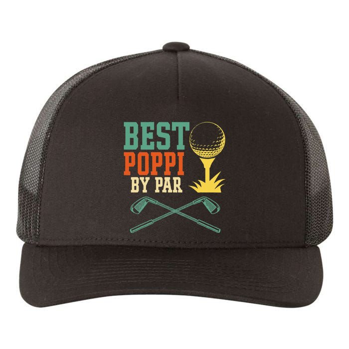 Vintage Best PopPi By Par Disc Golf Gift Dad Fathers Papa Yupoong Adult 5-Panel Trucker Hat