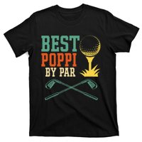 Vintage Best PopPi By Par Disc Golf Gift Dad Fathers Papa T-Shirt