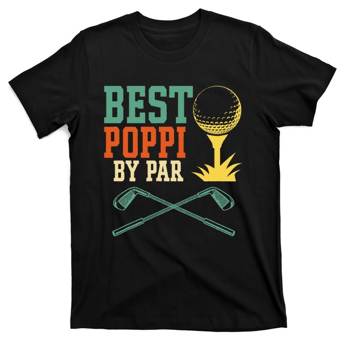 Vintage Best PopPi By Par Disc Golf Gift Dad Fathers Papa T-Shirt