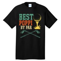 Vintage Best PopPi By Par Disc Golf Gift Dad Fathers Papa Tall T-Shirt