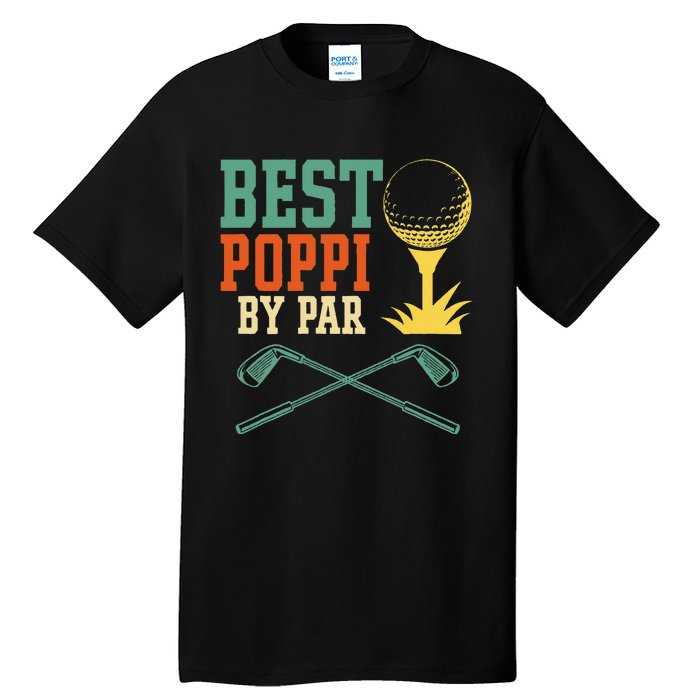 Vintage Best PopPi By Par Disc Golf Gift Dad Fathers Papa Tall T-Shirt