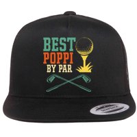 Vintage Best PopPi By Par Disc Golf Gift Dad Fathers Papa Flat Bill Trucker Hat