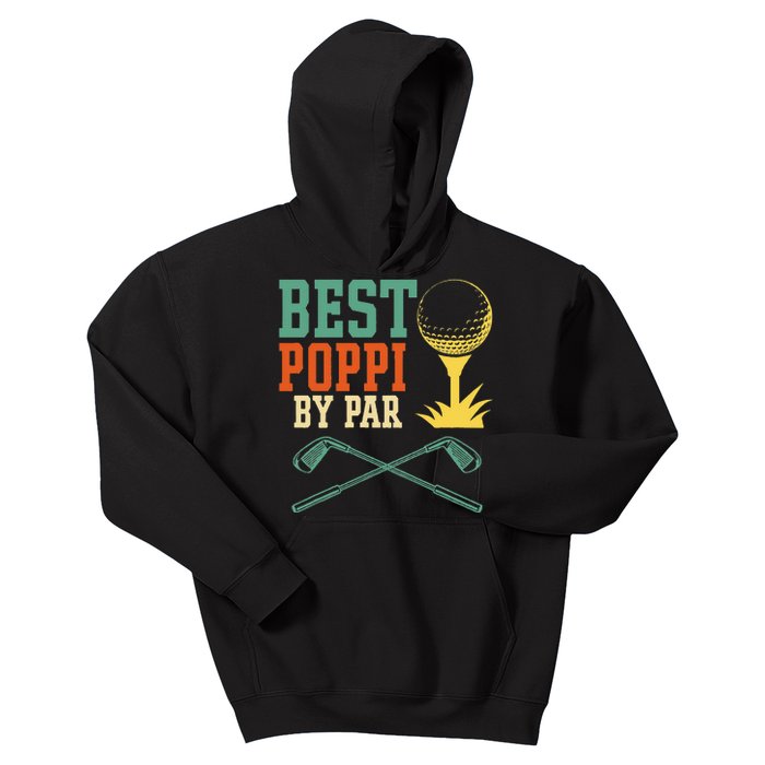 Vintage Best PopPi By Par Disc Golf Gift Dad Fathers Papa Kids Hoodie