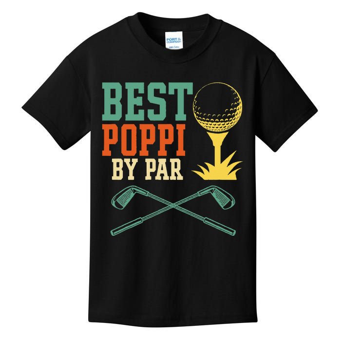 Vintage Best PopPi By Par Disc Golf Gift Dad Fathers Papa Kids T-Shirt