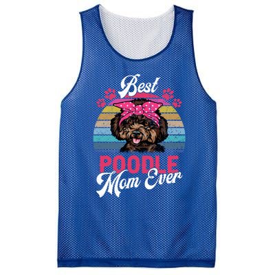 Vintage Best Poodle Mom Ever Gift Mesh Reversible Basketball Jersey Tank