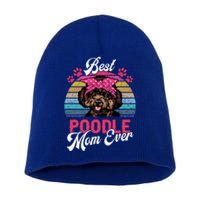 Vintage Best Poodle Mom Ever Gift Short Acrylic Beanie