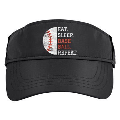 Vintage Baseball Player Eat Sleep Baseball Repeat Adult Drive Performance Visor