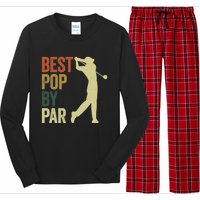 Vintage Best Pops By Par Disc Golf Golfer Fathers Day Long Sleeve Pajama Set