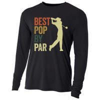 Vintage Best Pops By Par Disc Golf Golfer Fathers Day Cooling Performance Long Sleeve Crew