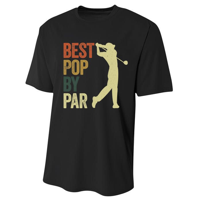 Vintage Best Pops By Par Disc Golf Golfer Fathers Day Performance Sprint T-Shirt