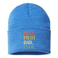 Vintage Best Pilot Dad Ever Fathers Day Funny Funny Gift Meaningful Gift Sustainable Knit Beanie