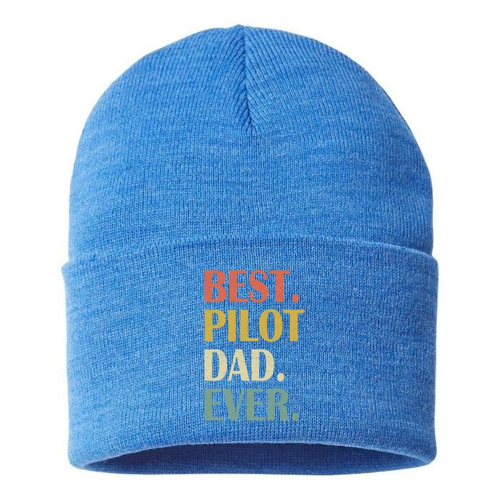 Vintage Best Pilot Dad Ever Fathers Day Funny Funny Gift Meaningful Gift Sustainable Knit Beanie