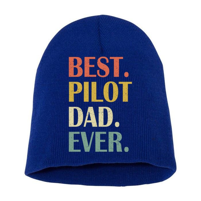 Vintage Best Pilot Dad Ever Fathers Day Funny Funny Gift Meaningful Gift Short Acrylic Beanie