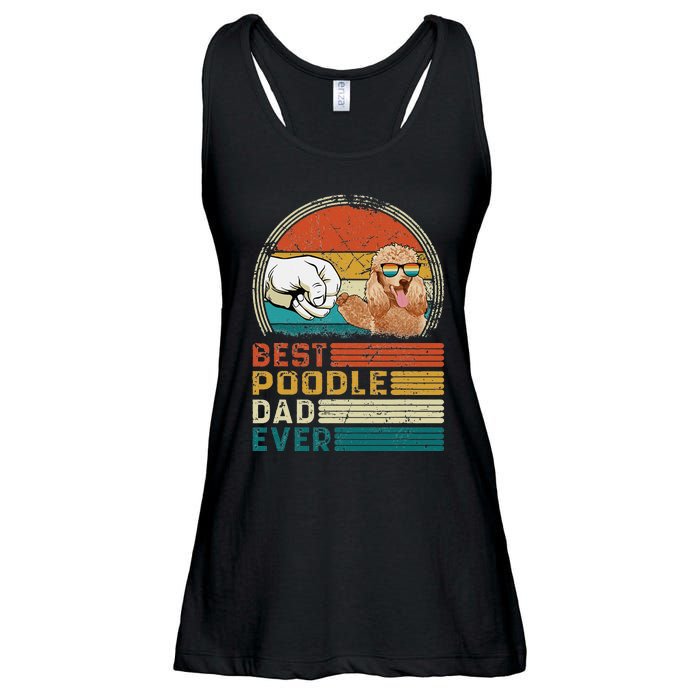 Vintage Best Poodle Dad Ever Funny Puppy Poodle Dog Lover Ladies Essential Flowy Tank