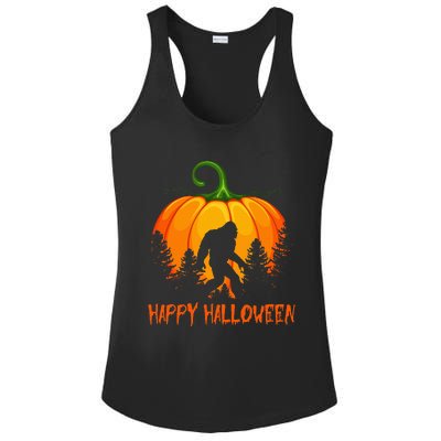 Vintage Bigfoot Pumpkin Halloween Ladies PosiCharge Competitor Racerback Tank