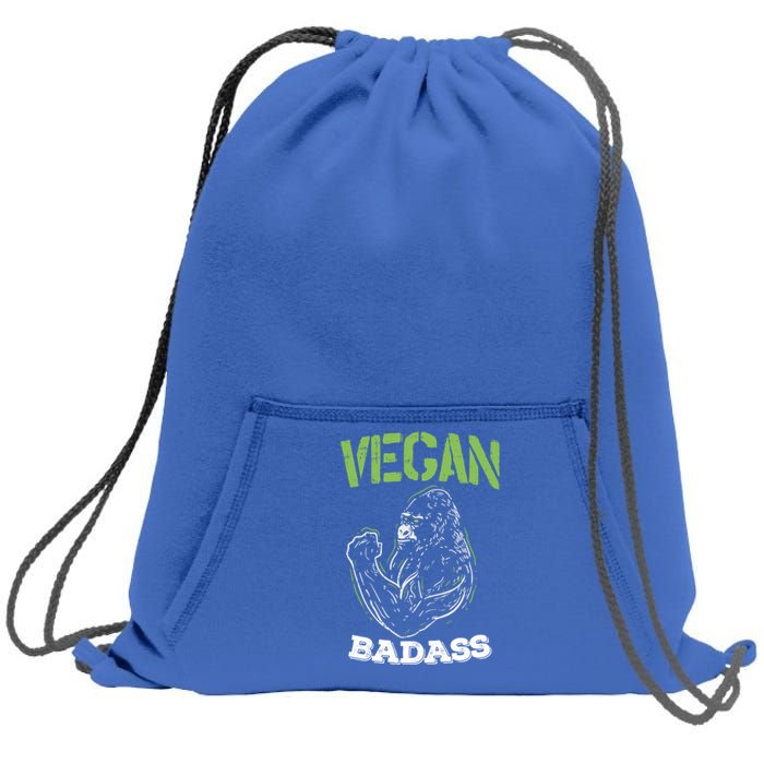 Vegan Badass Plant Powered Muscle Veggie Go Green Fitness Gift Sweatshirt Cinch Pack Bag