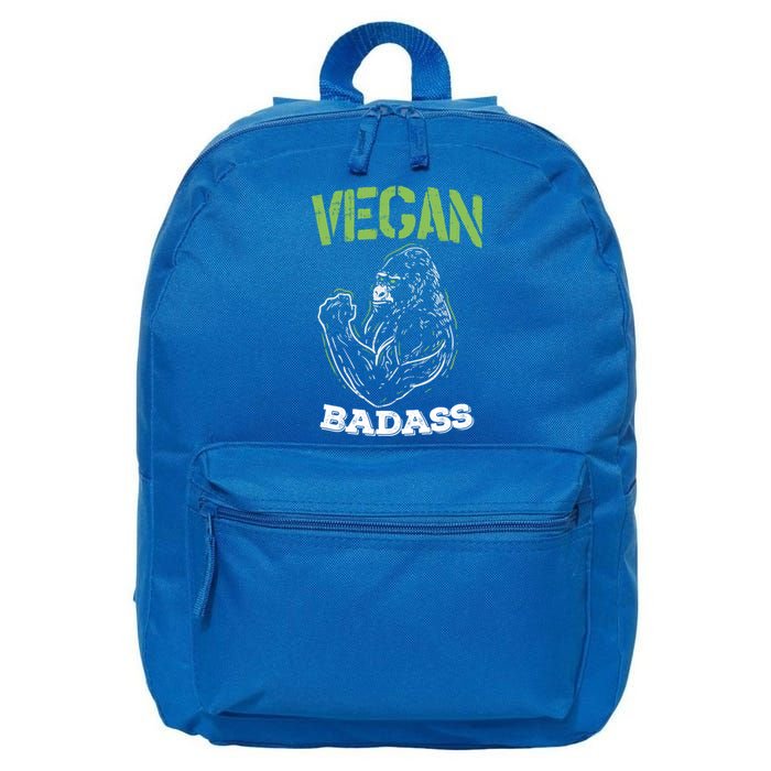 Vegan Badass Plant Powered Muscle Veggie Go Green Fitness Gift 16 in Basic Backpack