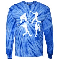 Vintage Baseball Player Gift Tie-Dye Long Sleeve Shirt