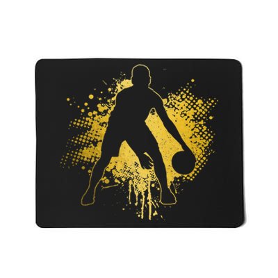 Vintage Bball Player Coach Sports Baller Mousepad