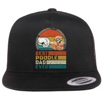 Vintage Best Poodle Dad Ever Funny Puppy Poodle Dog Lover Flat Bill Trucker Hat