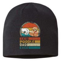 Vintage Best Poodle Dad Ever Funny Puppy Poodle Dog Lover Sustainable Beanie