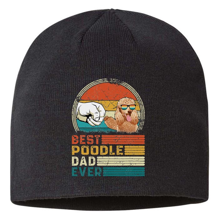 Vintage Best Poodle Dad Ever Funny Puppy Poodle Dog Lover Sustainable Beanie