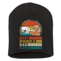 Vintage Best Poodle Dad Ever Funny Puppy Poodle Dog Lover Short Acrylic Beanie