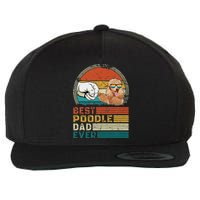 Vintage Best Poodle Dad Ever Funny Puppy Poodle Dog Lover Wool Snapback Cap