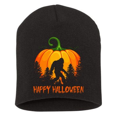 Vintage Bigfoot Pumpkin Halloween Short Acrylic Beanie