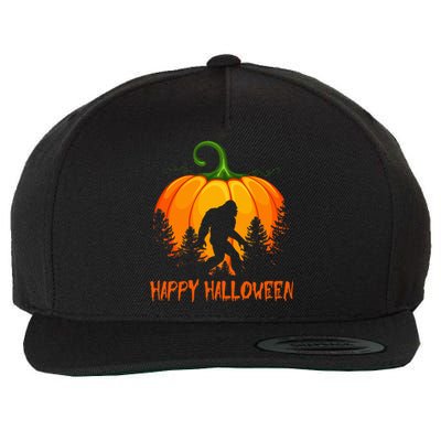 Vintage Bigfoot Pumpkin Halloween Wool Snapback Cap