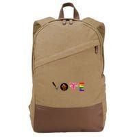 Vote Blm P.R.O C.H.O.I.C.E Gun Lgbtq+ Cotton Canvas Backpack