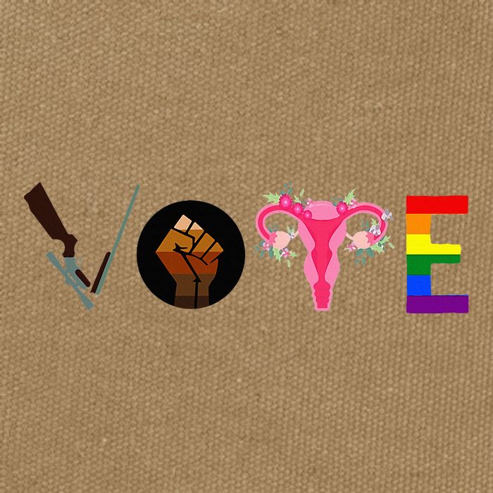 Vote Blm P.R.O C.H.O.I.C.E Gun Lgbtq+ Cotton Canvas Backpack