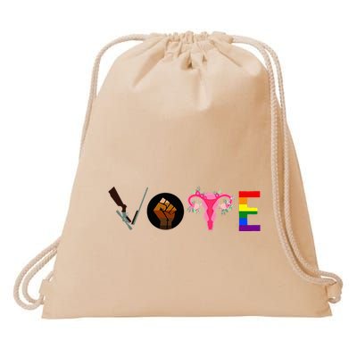 Vote Blm P.R.O C.H.O.I.C.E Gun Lgbtq+ Drawstring Bag
