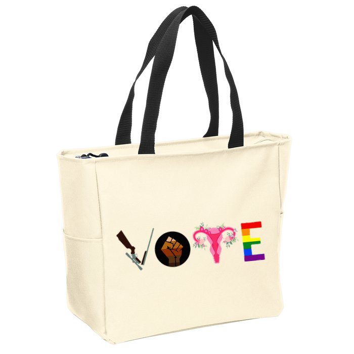 Vote Blm P.R.O C.H.O.I.C.E Gun Lgbtq+ Zip Tote Bag