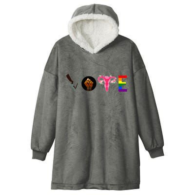 Vote Blm P.R.O C.H.O.I.C.E Gun Lgbtq+ Hooded Wearable Blanket