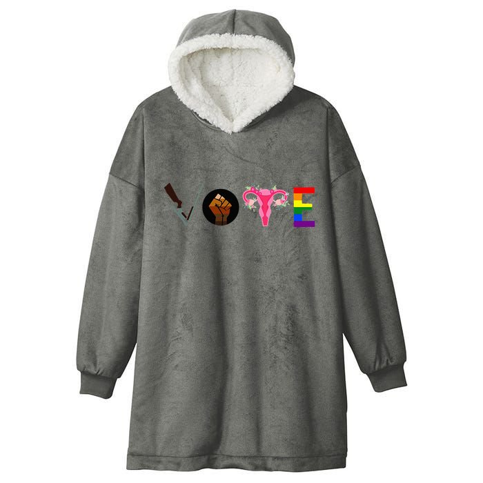 Vote Blm P.R.O C.H.O.I.C.E Gun Lgbtq+ Hooded Wearable Blanket