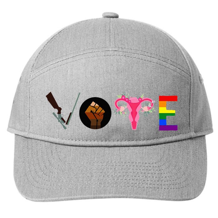 Vote Blm P.R.O C.H.O.I.C.E Gun Lgbtq+ 7-Panel Snapback Hat