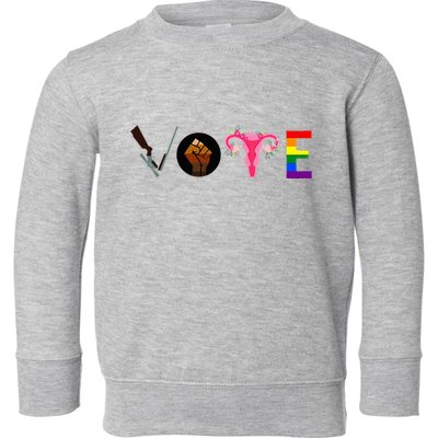 Vote Blm P.R.O C.H.O.I.C.E Gun Lgbtq+ Toddler Sweatshirt