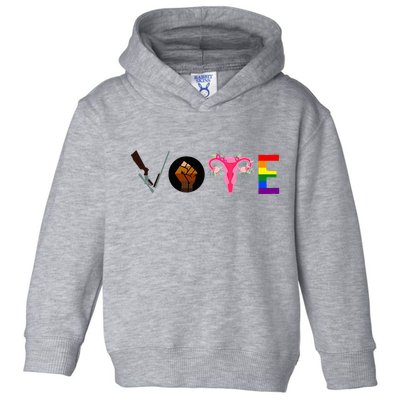 Vote Blm P.R.O C.H.O.I.C.E Gun Lgbtq+ Toddler Hoodie
