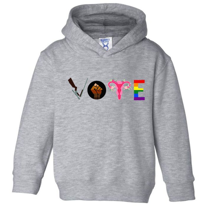 Vote Blm P.R.O C.H.O.I.C.E Gun Lgbtq+ Toddler Hoodie