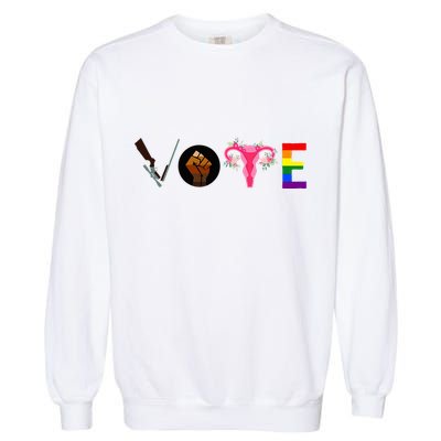 Vote Blm P.R.O C.H.O.I.C.E Gun Lgbtq+ Garment-Dyed Sweatshirt
