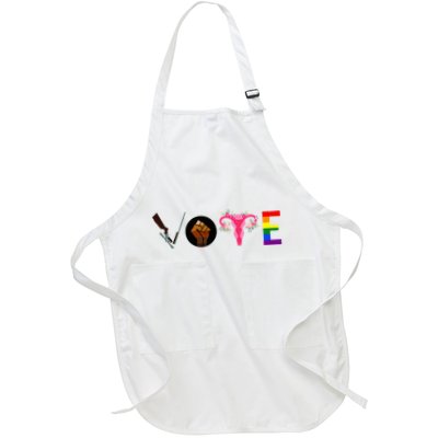 Vote Blm P.R.O C.H.O.I.C.E Gun Lgbtq+ Full-Length Apron With Pockets