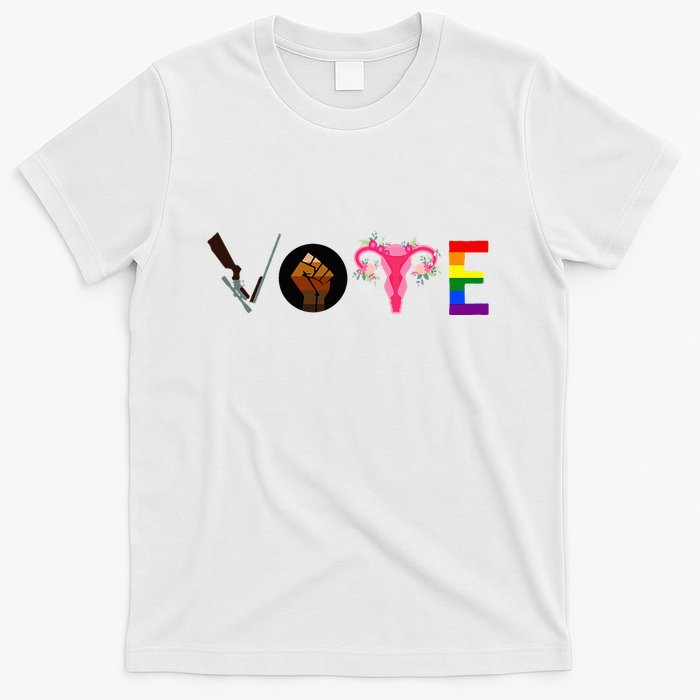 Vote Blm P.R.O C.H.O.I.C.E Gun Lgbtq+ T-Shirt