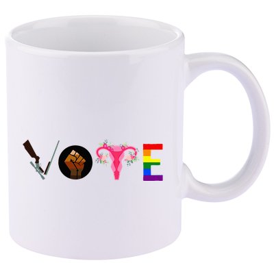 Vote Blm P.R.O C.H.O.I.C.E Gun Lgbtq+ 11oz C Handle Ceramic Mug